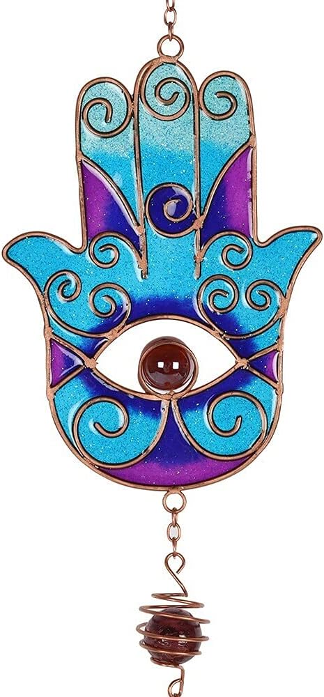 Something Different WC_26730 Windchime | Hand of Hamsa | Blue | 1pc