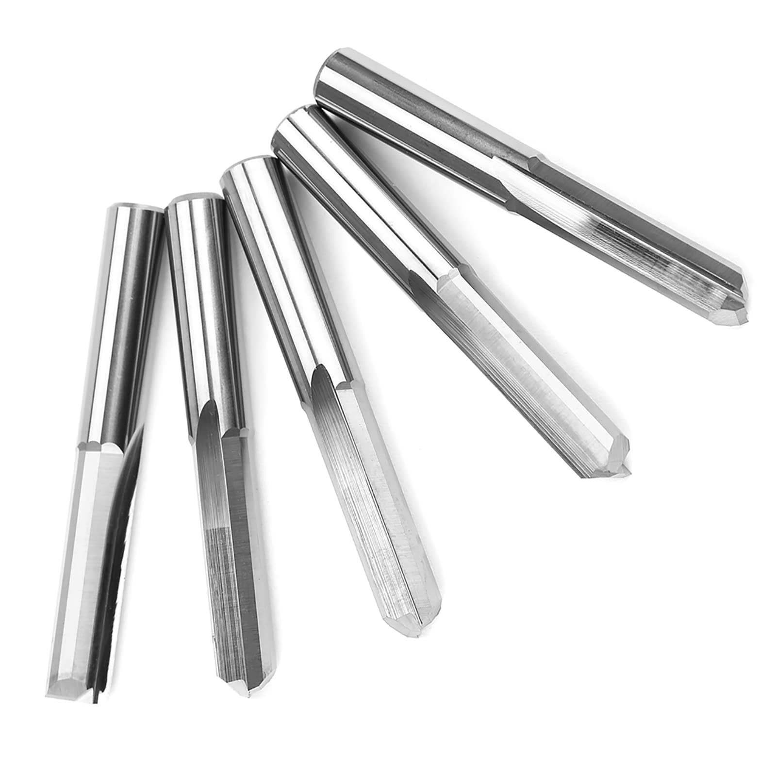 5 pezzi, fresa da router 6x22 mm, fresa a doppia scanalatura per lavorazione del legno, utensile da fresatura CNC in acciaio inox per PCB e compensato/legno duro, con scatola di