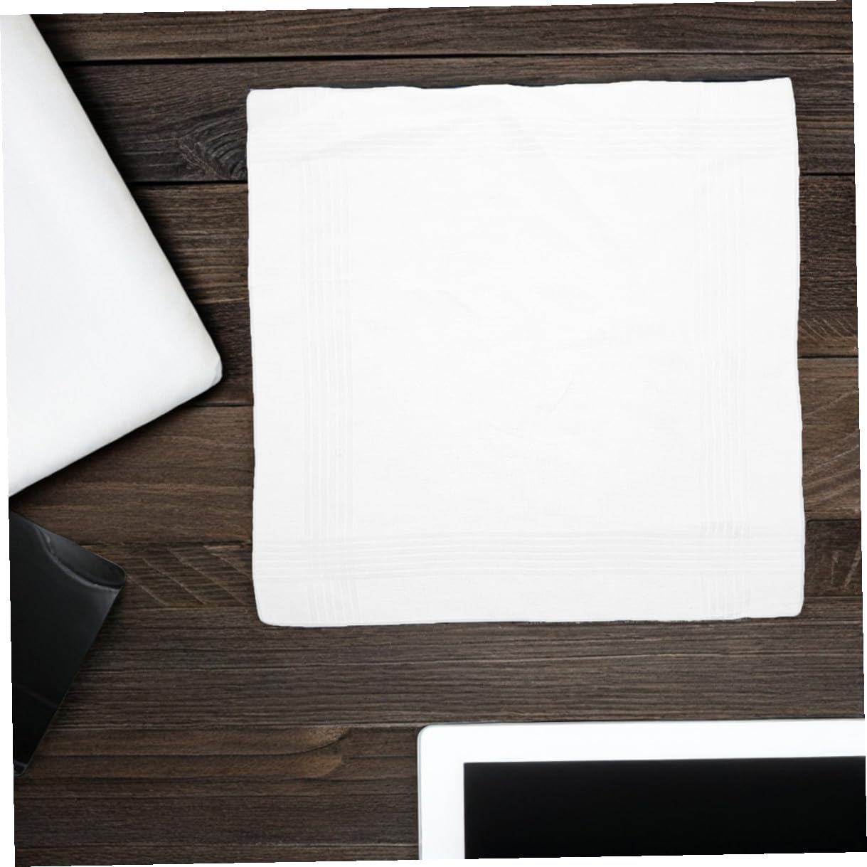 18pcs Men’s White Cotton Handkerchiefs Soft Breathable Sweat-absorbing Pocket Squares for Travel and Suit Use