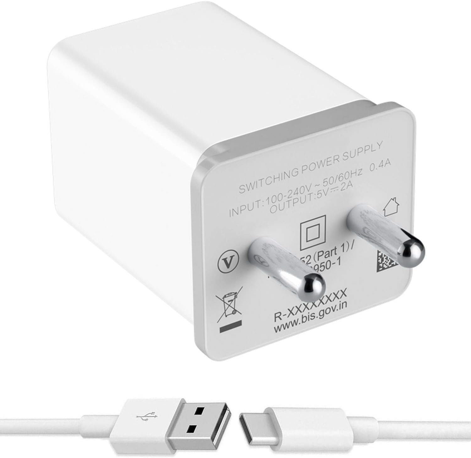 GoSale Fast Type-C Charger for Oppo A9 2020 / A 9 2020 Charger Original Adapter Like Wall Charger | Mobile Charger | Fast Charger with 1 Meter USB Type C Charging Data Cable (2 Amp, TOC3, White)