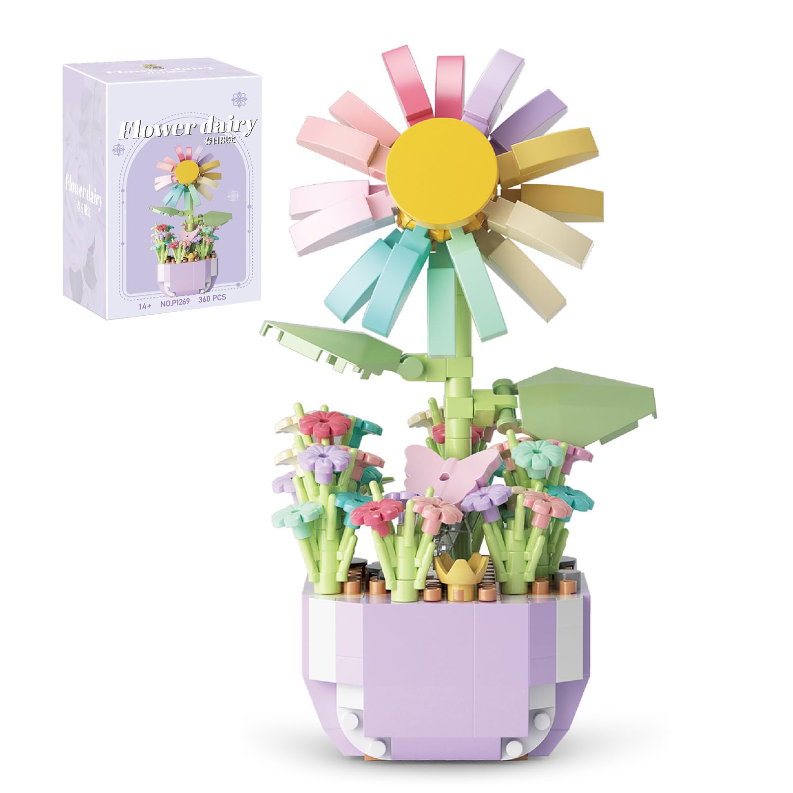 Amazon.co.jp: POSO ブロック おもちゃ 花 積み木 マイクロブロック