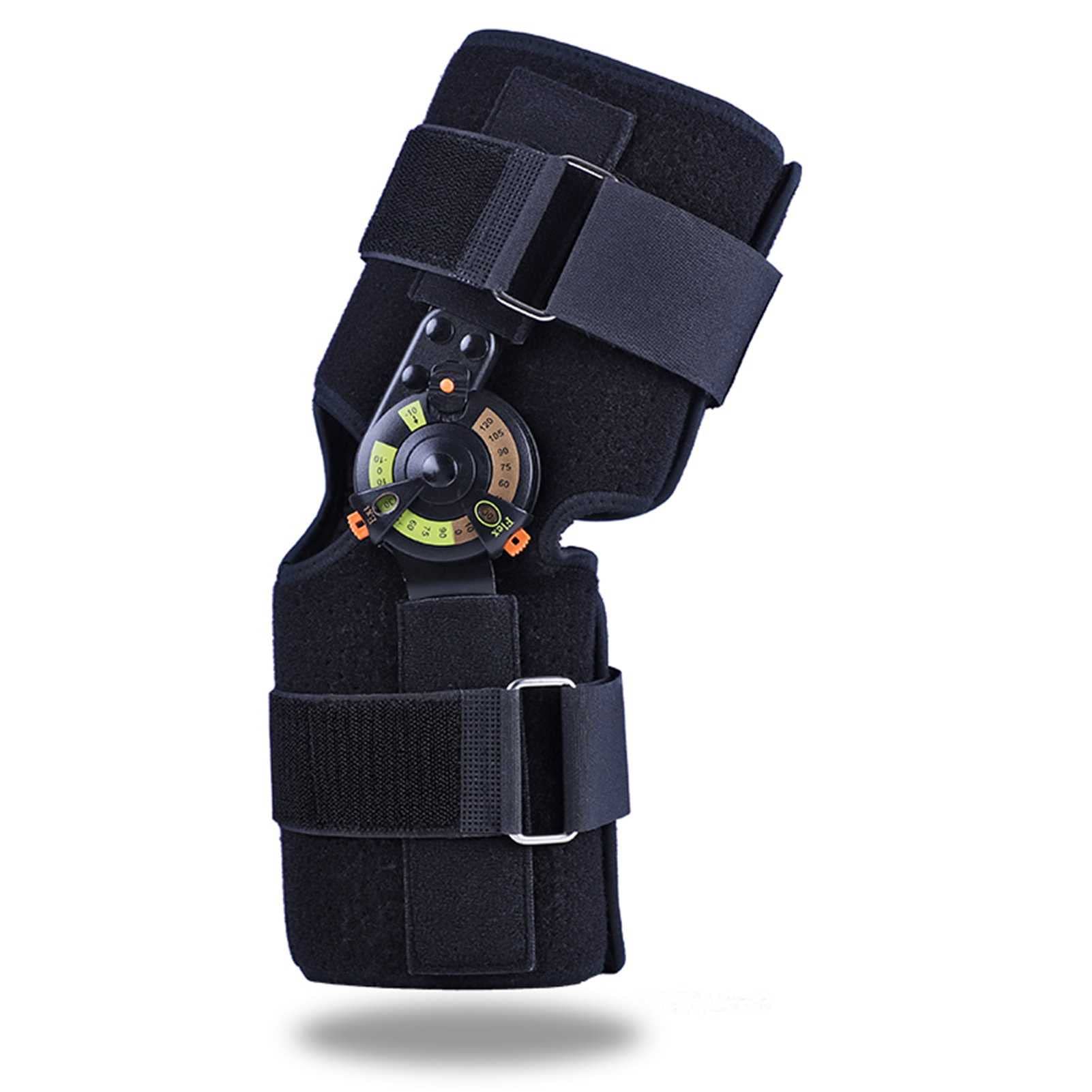 Ortesis de rodilla con bisagra Rodillera de fijación de rodilla, rodillera de rehabilitación para fractura de rodilla, ligamento de menisco, Dial ajustable y extraíble para asistencia en la vida diar