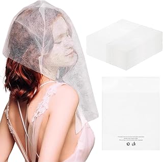 QINGZY 50 peças protetor descartável para maquilhagem tecido não tecido capa facial respirável máscara cosmética proteção de roupa para roupas para casamentos salões de beleza mulheres meninas