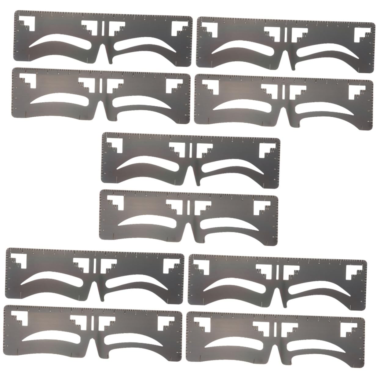 Housoutil 10pezzi Righello Sopracciglia Acciaio Inossidabile Strumento Di Stencil Per Make up Guida Per Design Sopracciglia Per Donne e Ragazze Misurazione Facile e Pratica