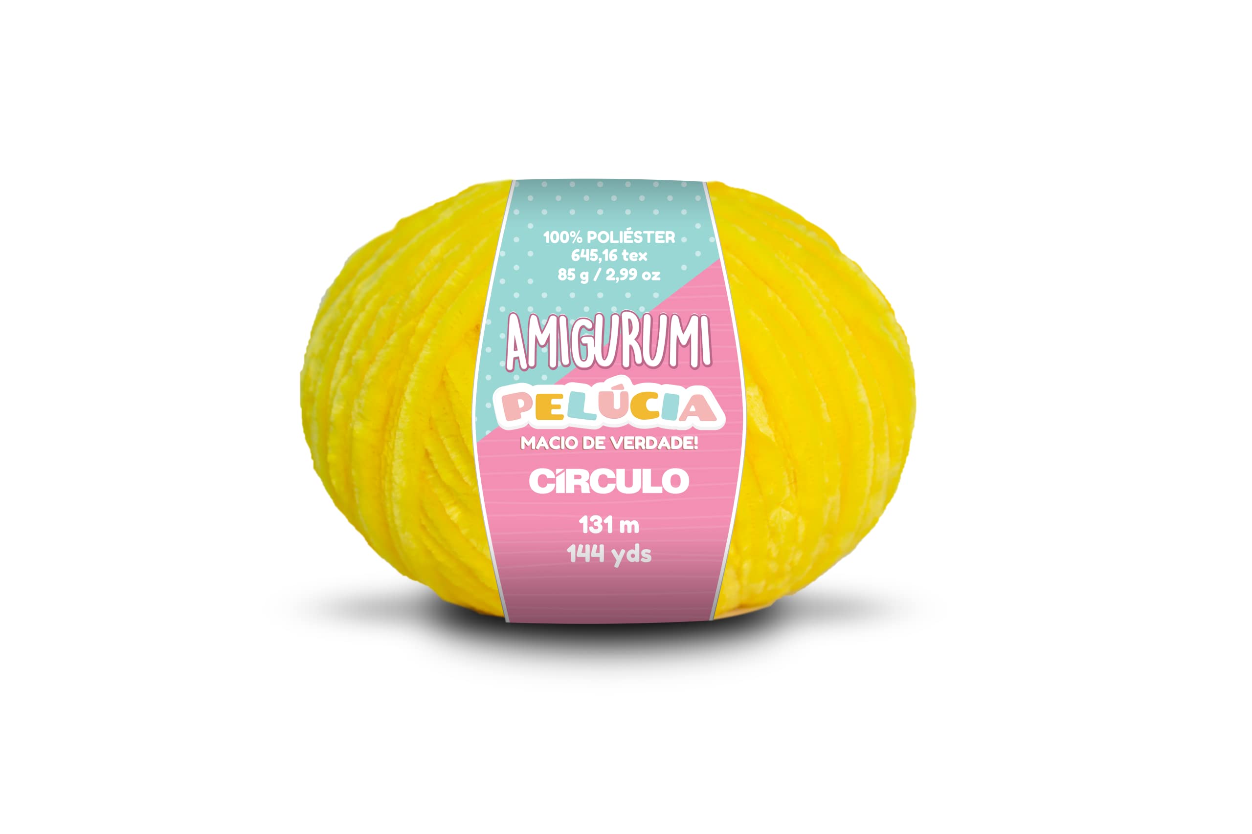 Circulo - Amigurumi Pelucia Yarn, Special Velvet Chenille Yarn for Amigurumi and Blanket, 144 yds, Worsted (1289 - Canary)