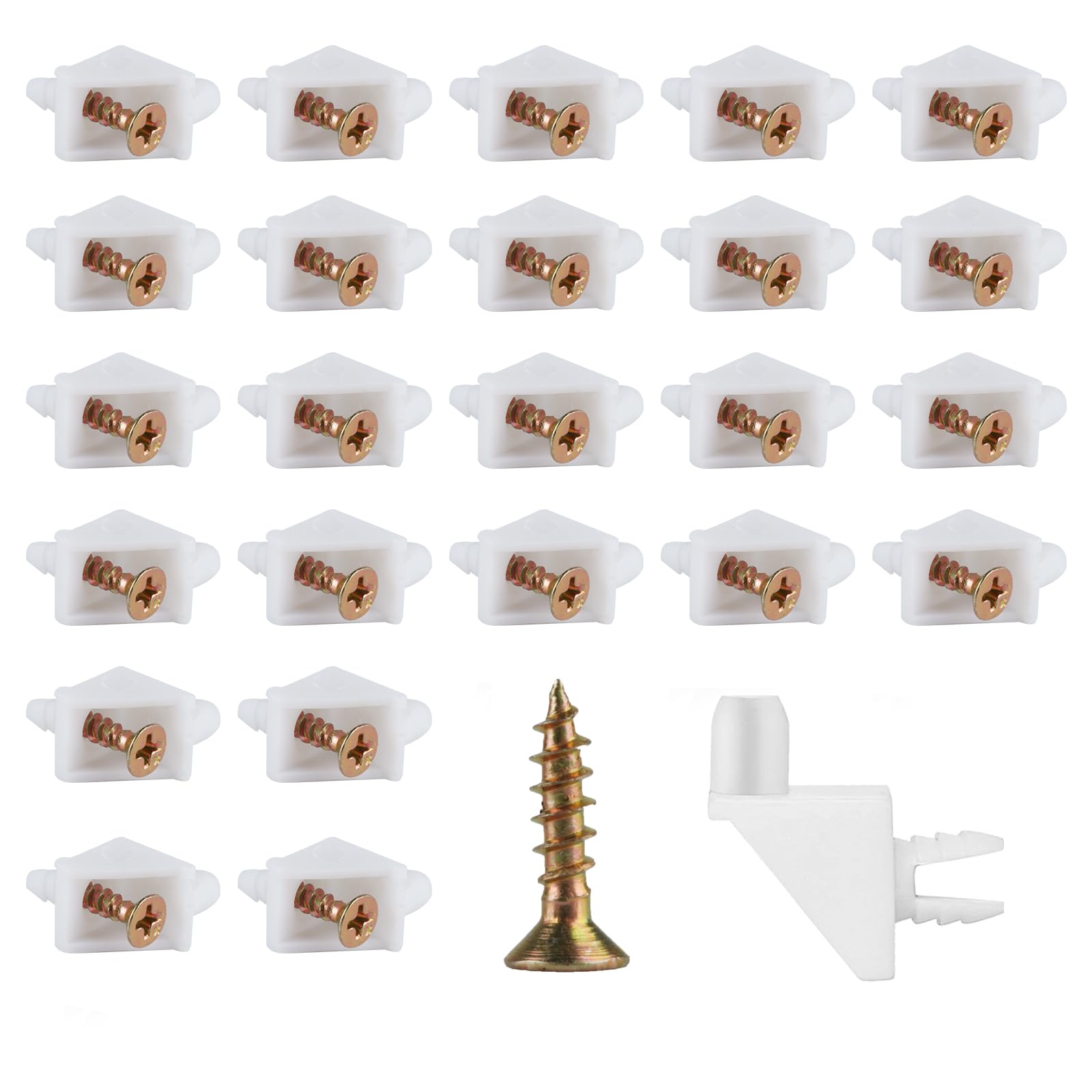 100 stuks voor IKEA plankdragers 5 mm, plankhouders, plankdragers inlegplankhouder, glazen plankdragers voor IKEA PAX plankdragers, voor COMPLEMENT vloerhouders, voor IKEA reserveonderdeel 101558(wit