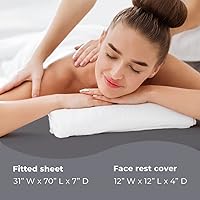 Vista 5 de ForPro Professional Collection Funda impermeable para mesa de masaje, juego de sábanas protectoras para mesas de masaje, lavable a máquina, incluye