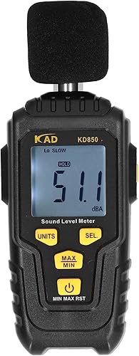 Fydun Multifunctional Sound Meter Decibel Monitoring Temperature Tester Instrument Kd850 Wide Range of Uses (KD850)