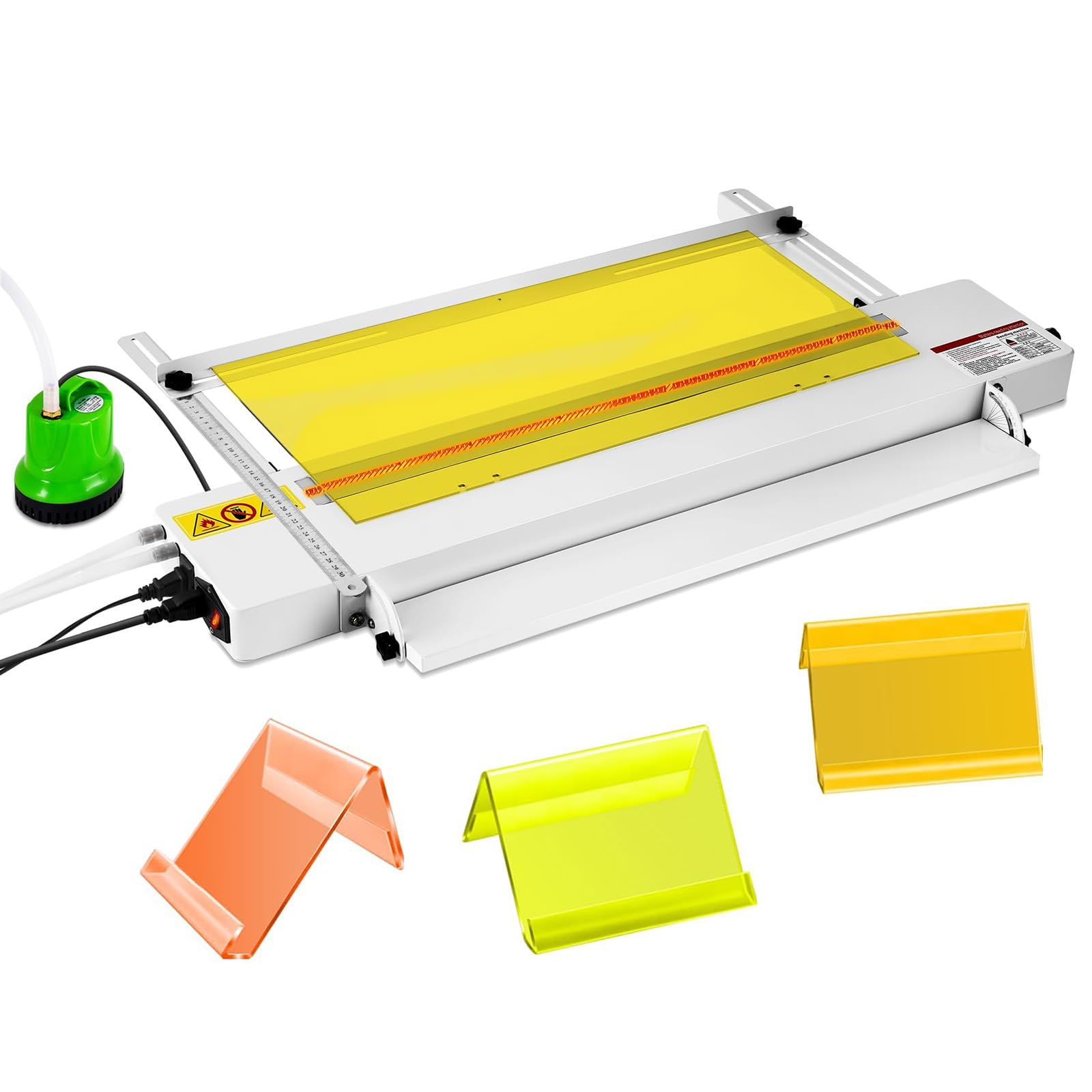 Macchina piegatrice in plastica per lastre acriliche e PVC, lunghezza e angolo regolabili, 0-85 ℃, spessore 1 mm-6 mm, staffa inclusa, 60 cm