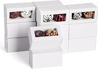 HALAGAS 100 Pack Truffle Boxes, 3.27 x 1.7 x 1.7 inches Small Candy Boxe...