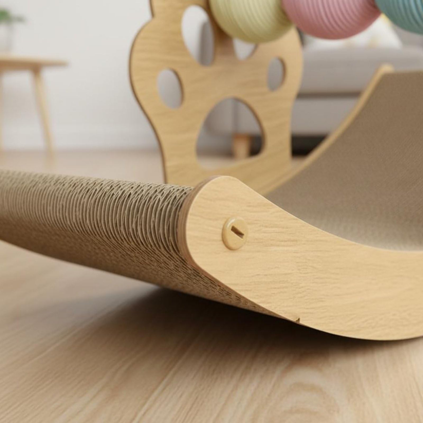 Griffoir Lounger Grattoir Balancelle pour Chat Carton Densifié Forme Incurvée Confortable Limitant l'usure des Meubles Adapté aux Chats d'Intérieur Détente Activités Ludiques, Color to 2