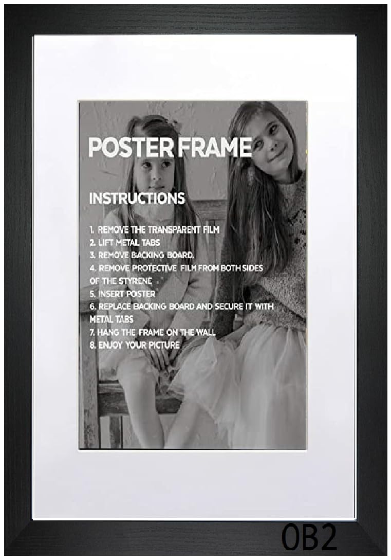 Ob2h Black Frame With White Mount Picture Frame Photo Frame With White, Black Quality Mount (, 70X50cm Frame For 60X40cm Picture Size)