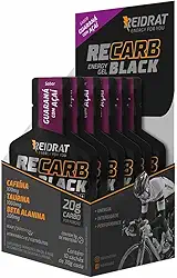 Reidrat Recarb Energy Gel Black Sabor Guaraná Com Açaí Caixa Com 10 Sachês De 30G (300G) Carboidrato Em Gel Bebida Energética Com Cafeína Taurina E Beta Alanina Carboidratos Eletrólitos