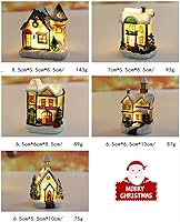 Vista 6 de Ochine Casa con luz de pueblo navideño, decoración navideña con luz LED, material de resina, edificios coleccionables de vacaciones