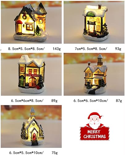 Miniatura 6 de Casa iluminada de pueblo de Navidad, casas de pueblo de Navidad iluminadas con LED, Navidad, invierno, aldea de nieve, casa iluminada, decoración de