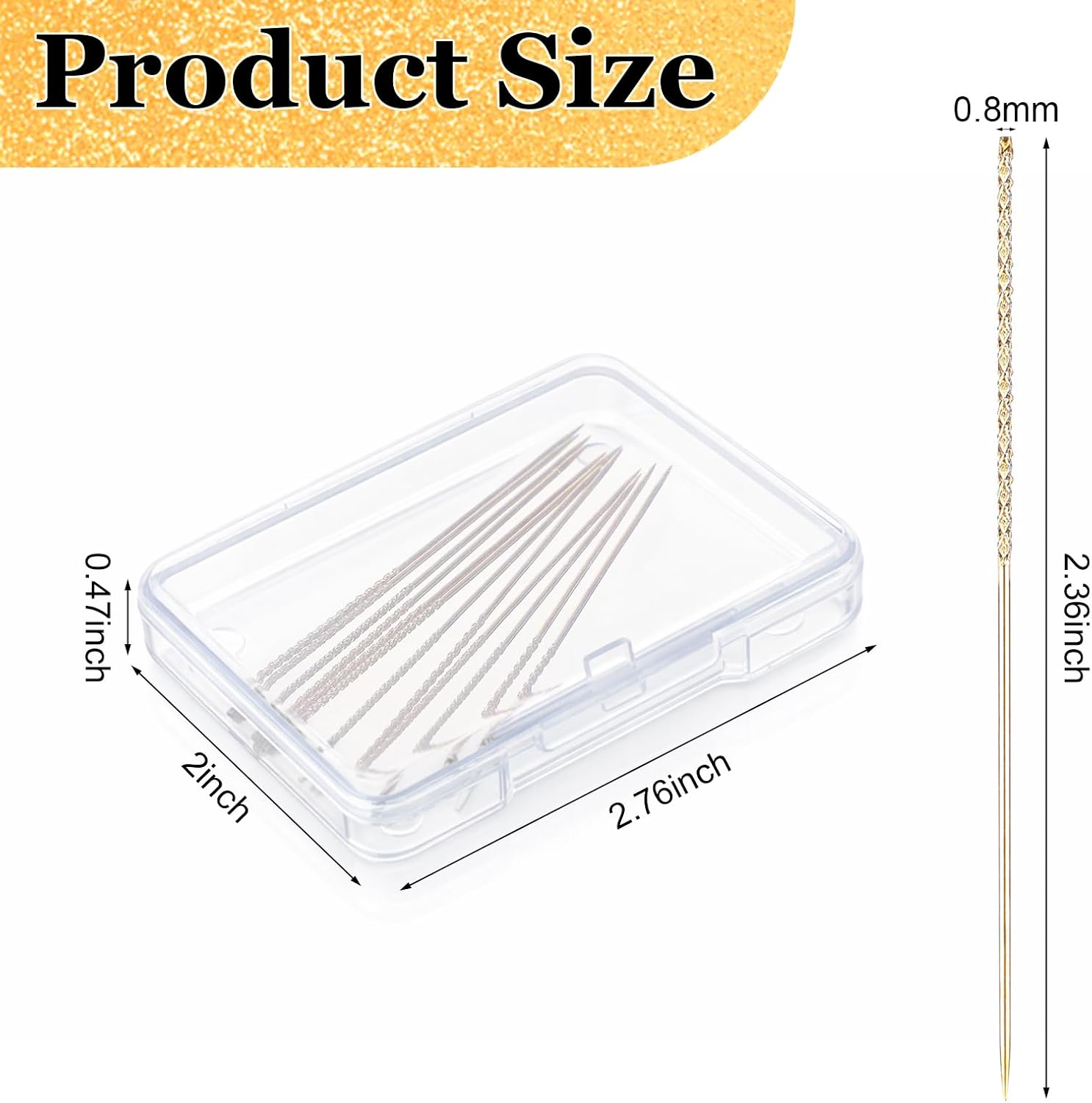 WILLBOND 12 Snag Nab Tool Needle for Knit Woven Repair,Gold,2.36 Inches