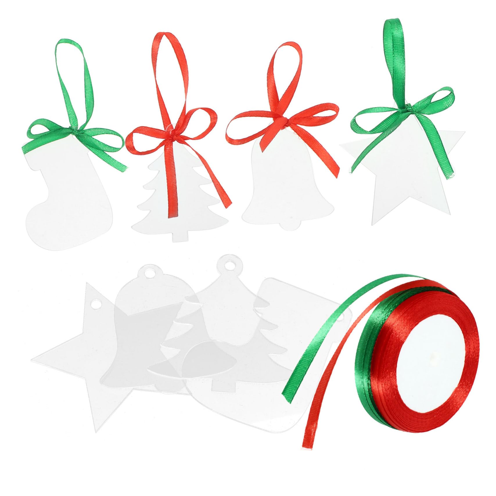 PRETYZOOM 100stücke Teiliges Transparente -weihnachtsanhänger Für Weihnachtsbaum Und Dekoration Weihnachtsdeko Für Innen Und Außenbereich Glänzende Hängende Ornamente Für