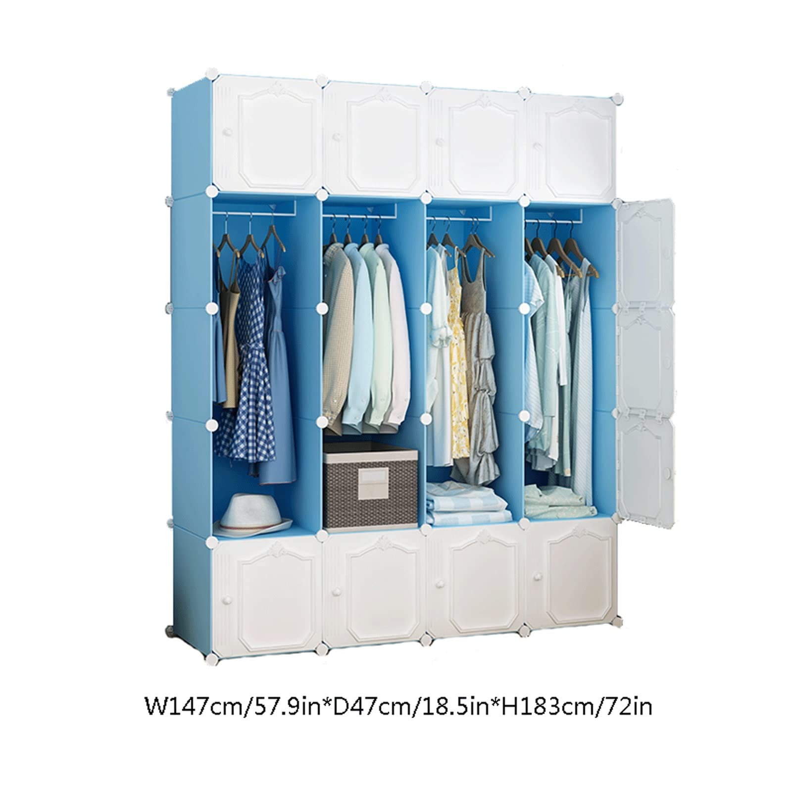 Kleiderschrank, Stoffschrank Tragbare Kleiderschrank Kleiderschrank Cube Locker Kleidung Aufbewahrungsbox Garage Faltbare Aufbewahrungsbox Ideale Aufbewahrung Organizer