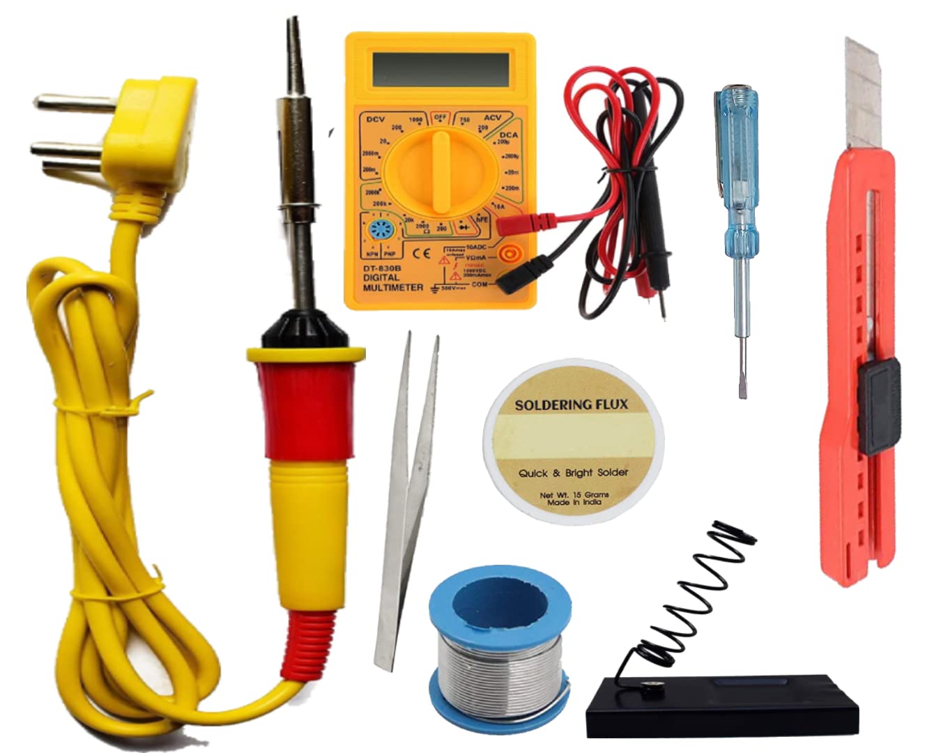 Aldeco (8 in 1) Soldering Iron Kit, 25W Welding Tool with High Temperature Kit With Soldering Iron, Wire, Flux, Stand, Digital Meter, Tweezer, Cutter Blade, Tester (B0BXX2M6J4) Amazon Price History, Amazon Price Tracker