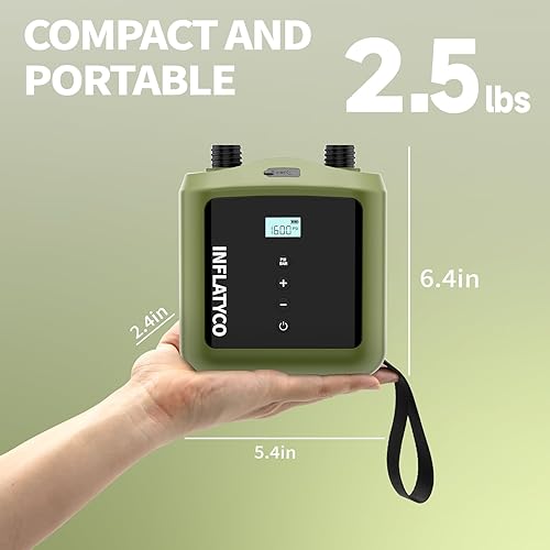Miniatura 2 de Bomba de tabla de remo portátil, bomba de aire eléctrica Sup, inflador de alta presión alimentado por batería con modo inalámbrico y con cable para