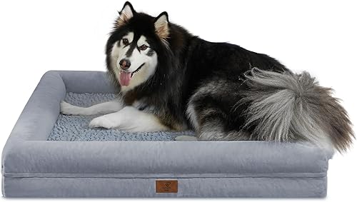 Yiruka Cama XL para perro, cama ortopédica de espuma viscoelástica de gel, cama lavable para perro con funda extraíble, parte inferior