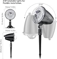 Vista 4 de Proyector LED de Navidad, luces nocturnas de Rusoso para exteriores, efecto de onda de agua, 22 colores LED, impermeable, efecto de agua con control