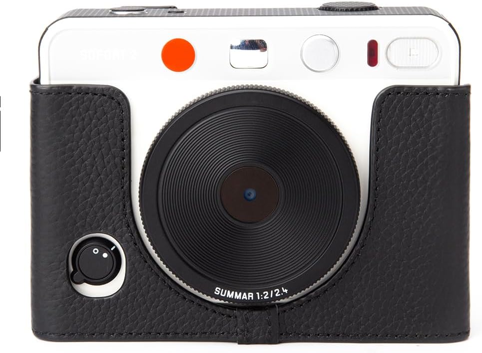 Sofort2 Case case Handmade Genuine Leather Camera Protective Half Camera case, for Leica Sofort2 (Black)