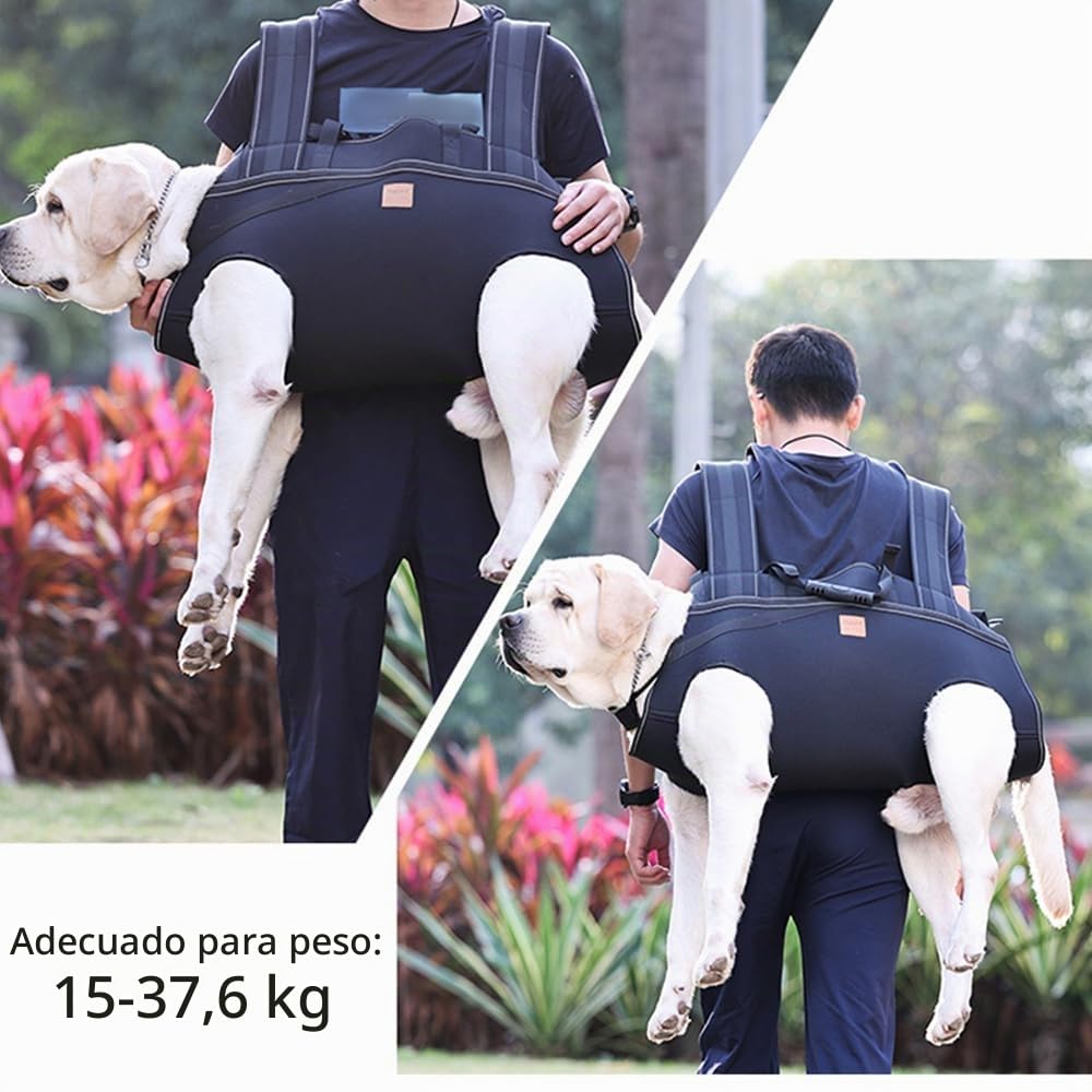 Mochila transportadora para perros grandes de cuerpo completo con asa, arneses de elevación para perros con reflectante para perros ancianos discapacitados