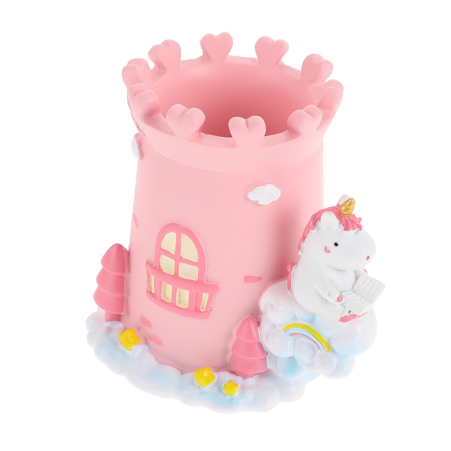 Pot à crayon licorne rose résine pour organiser un bureau