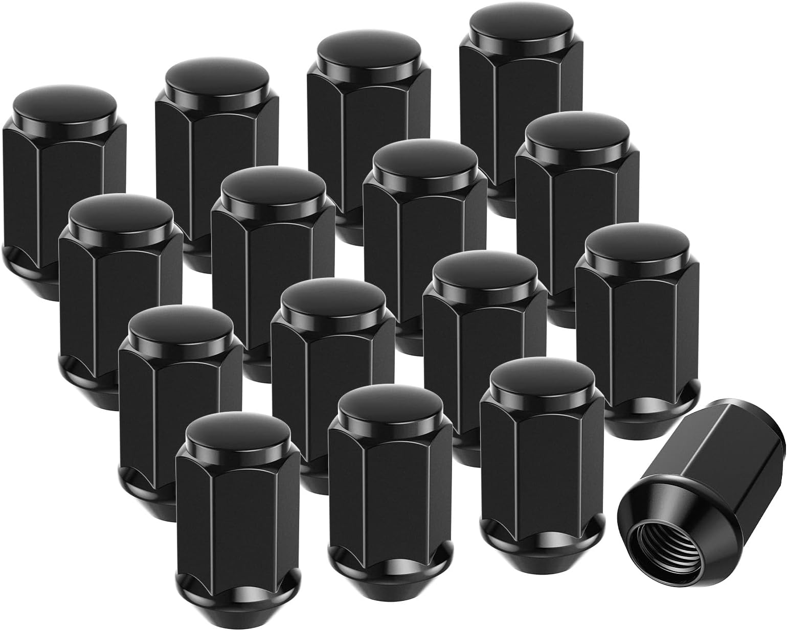 CLUBRALLY Black Wheel Lug Nut Kit for EZGO & Club Car Golf Cart, 1/2-20 Size 16 Pack