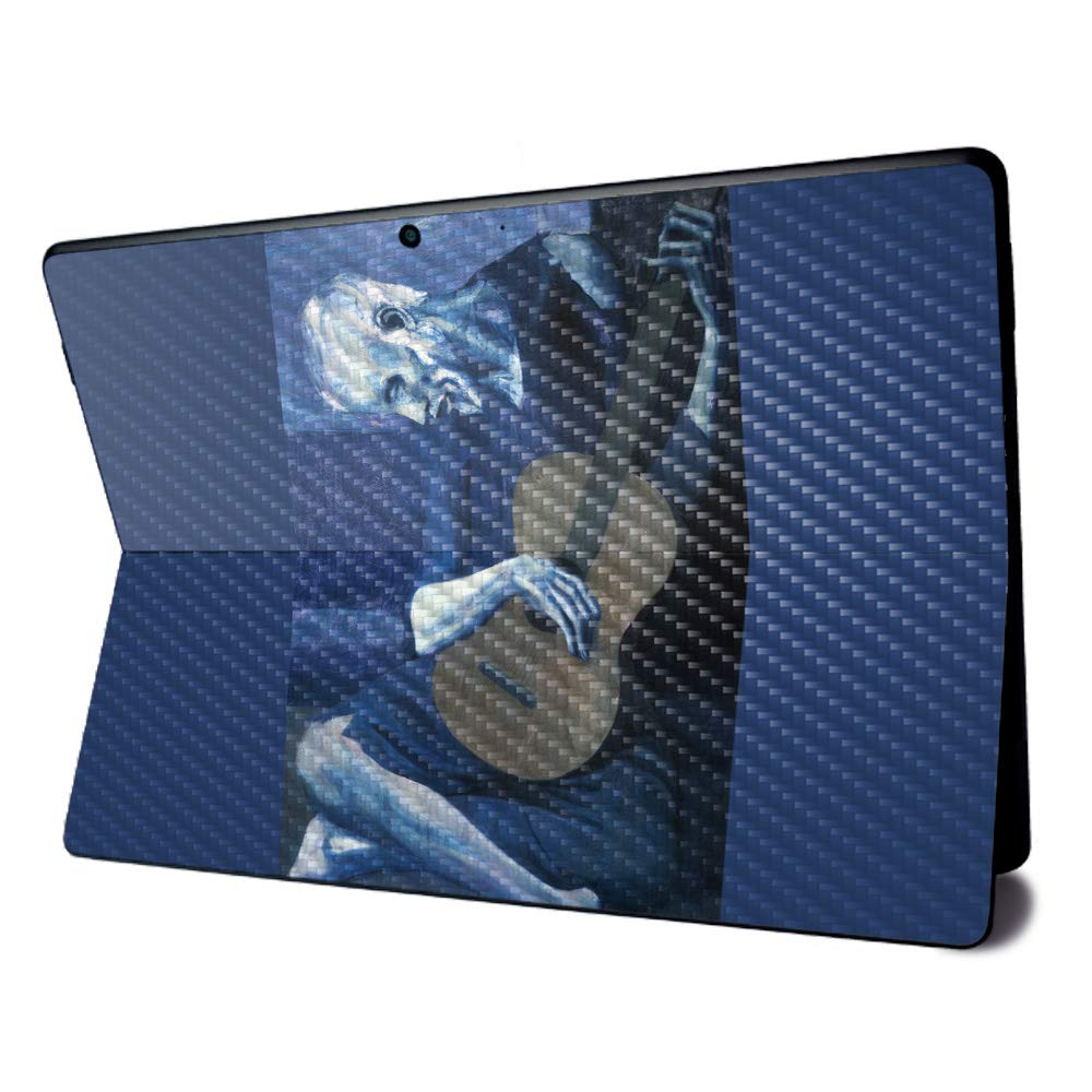 MightySkins Carbon Fiber Skin for Microsoft Surface Pro X - Old Guitarist | Textured Carbon Fiber Finish | Easy to Apply, Remove, and Change Styles | Made in The USA