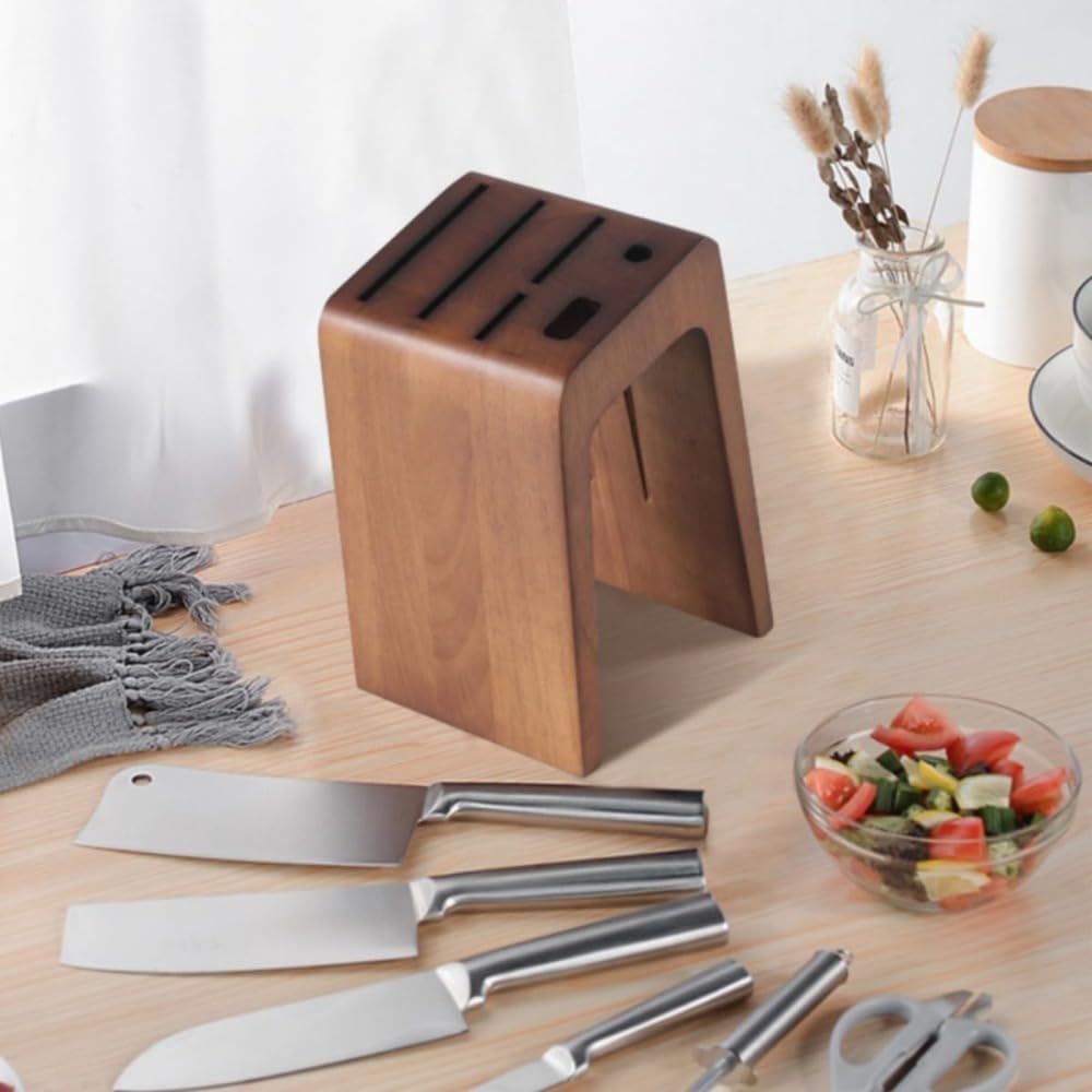 mikketa 包丁立て 木製 包丁スタンド 滑り止め 7本用 抗菌 防カビ 加工 mikketa 包丁立て 木製 包丁スタンド 滑り止め 7本用 抗菌 防カビ 加工