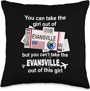 Girl Evansville Boarding Pass - Flight Ticket Evansville Throw Pillow