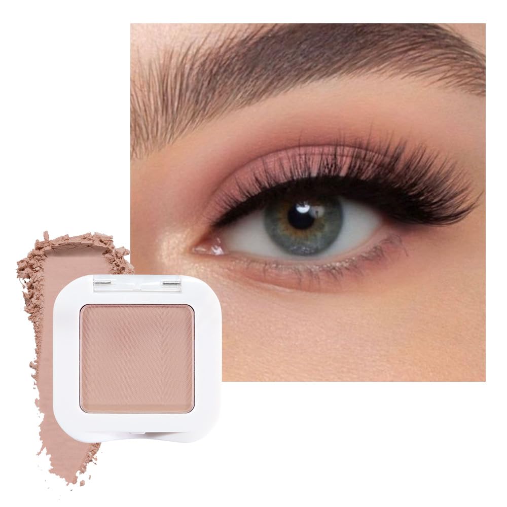 FeiCuiYun Matte Singe Eye Shadow Palette Makeup, Matte Nude Pink Monochrome Eyeshadow For Old Women, Mini Singe Pressed Pigmented Waterproof Sombras Para Ojos, Vegan, Talc, Paraben & Cruelty Free, 19