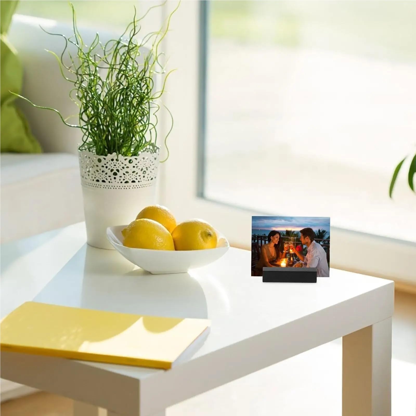 Lot de 80 porte-cartes de visite ornementaux pour table de salle à manger avec clip en bois (kaki)