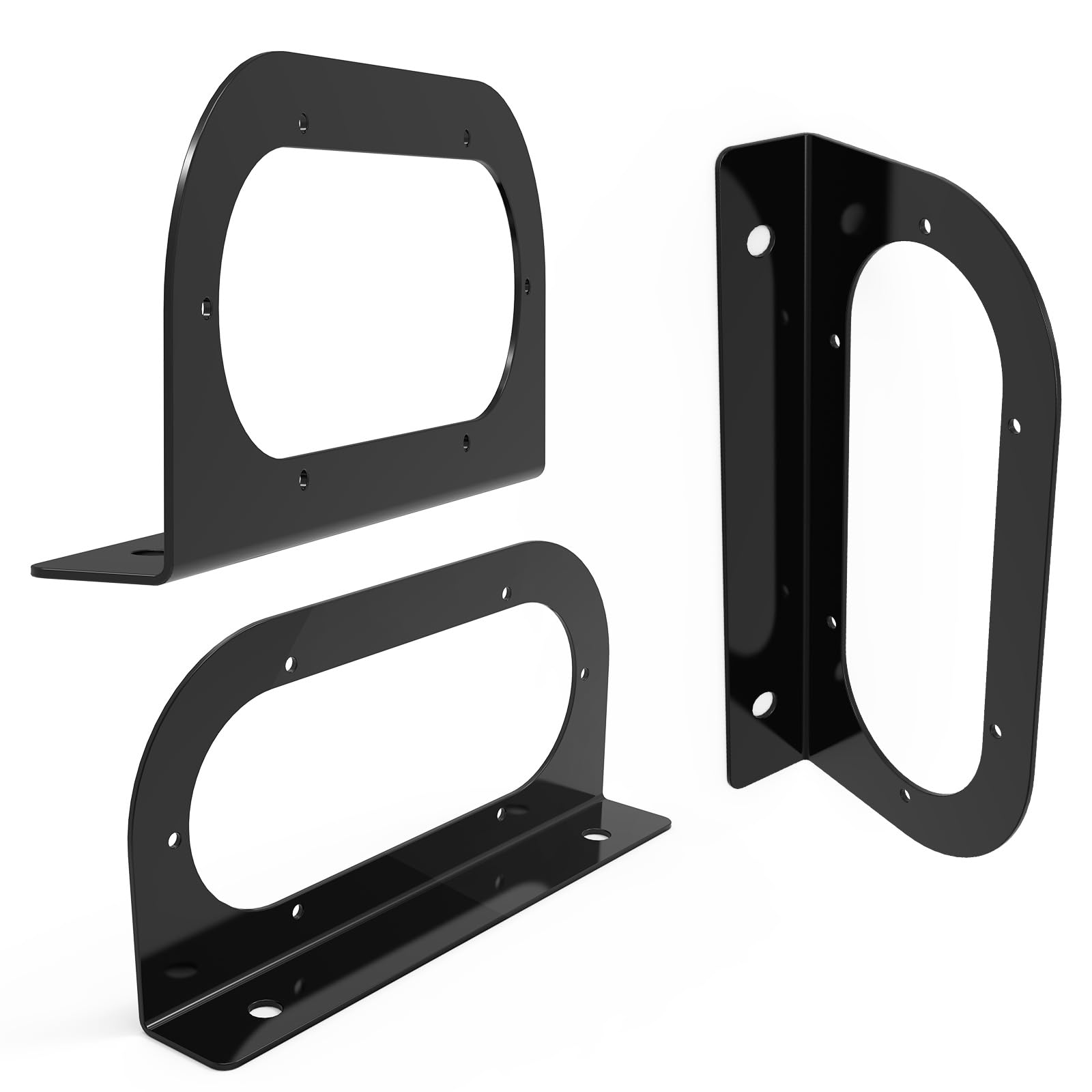 Linone 4 Pcs 6" Oval Tail Light Mounting Bracket, 3 Mm Black - View #3