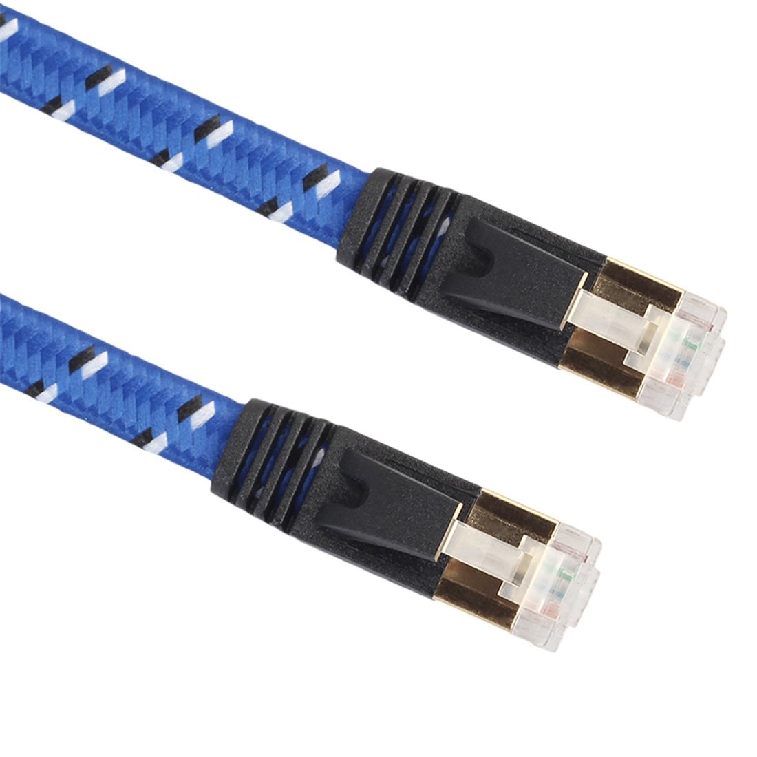 Kglsfjop 10m Gold Plated CAT-7 10 Gigabit Ethernet Ultra Flat Patch Cable for Modem Router LAN Network, Built with Shielded RJ45 Connector