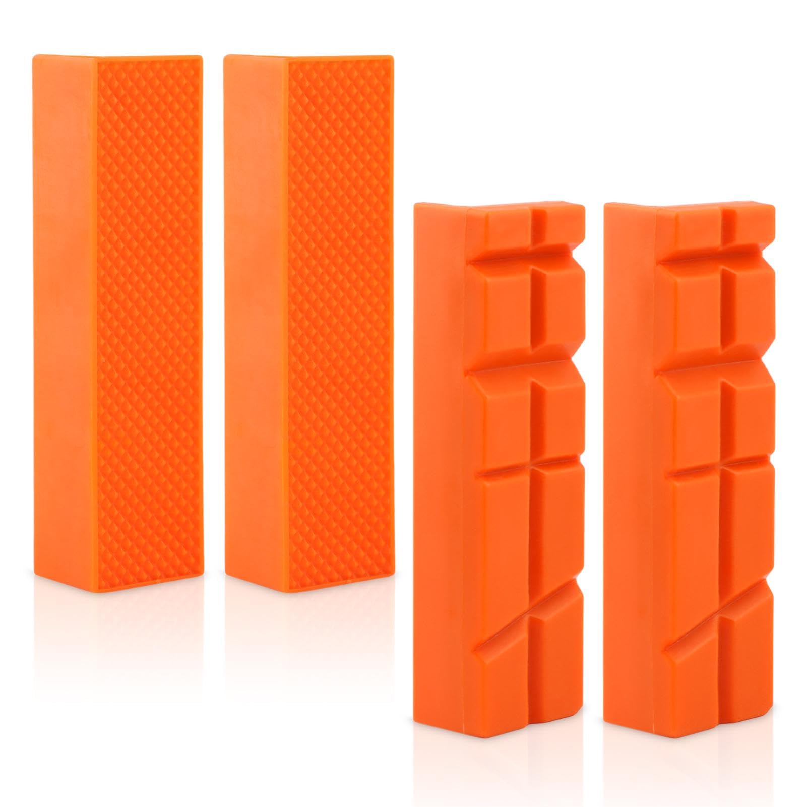 Trasylph 2 Pair 4-1/2" Soft Jaws for Bench Vise, Magnetic Vise Jaw Protective Covers for Clamping Flat or Round Products, 1 Multi-Groove Jaw Pads Set and 1 Standard Waffle Surface Jaw Pads Set