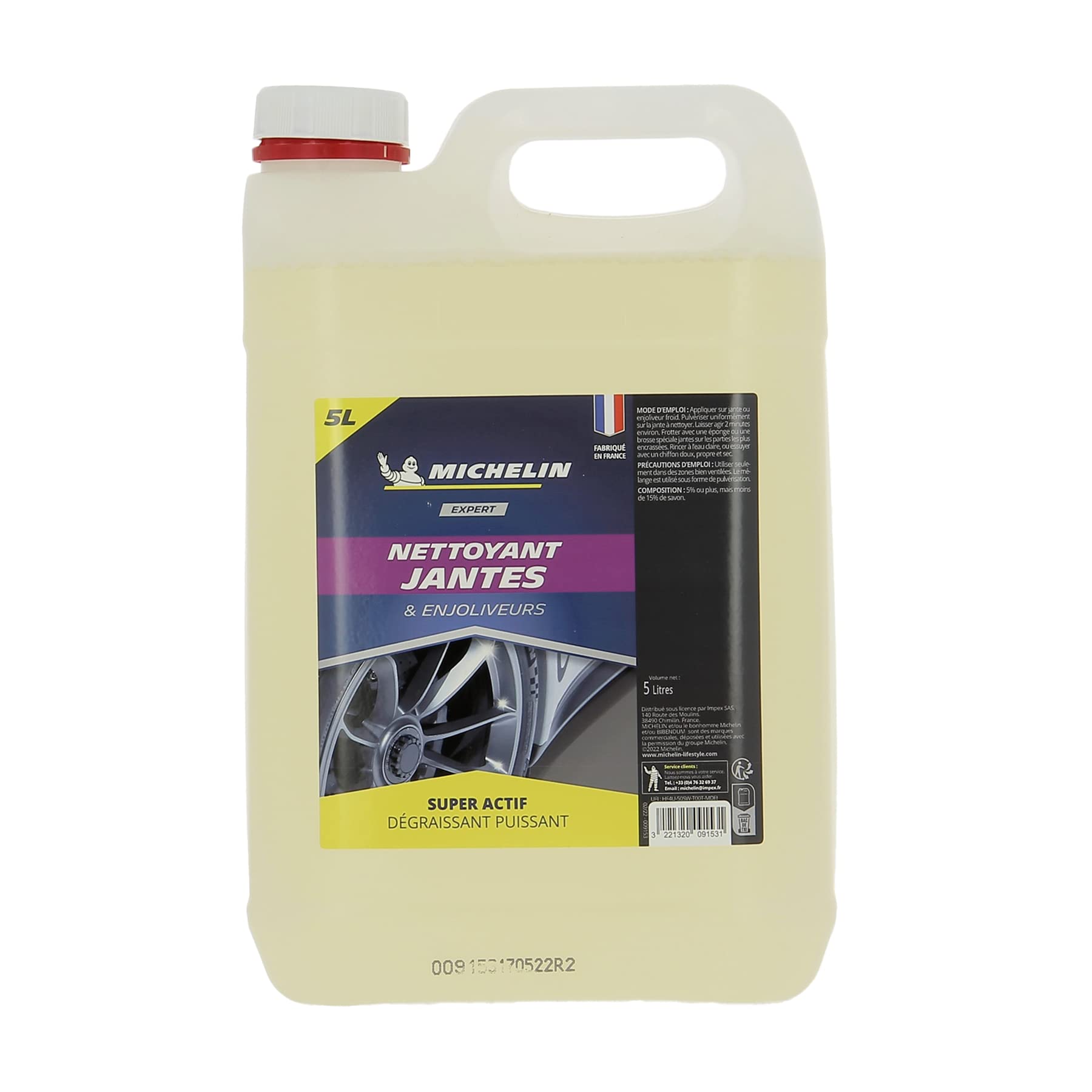 MICHELIN Expert 009153 Nettoyant Jantes et Enjoliveurs. Dégraissant Roues Voiture, 5 litres
