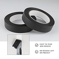 Vista 6 de Lichamp 4 Pack Black Painters Tape 1 inch, Black Masking Tape 1 inch x 55 Yards x 4 Rolls (220 Total Yards)