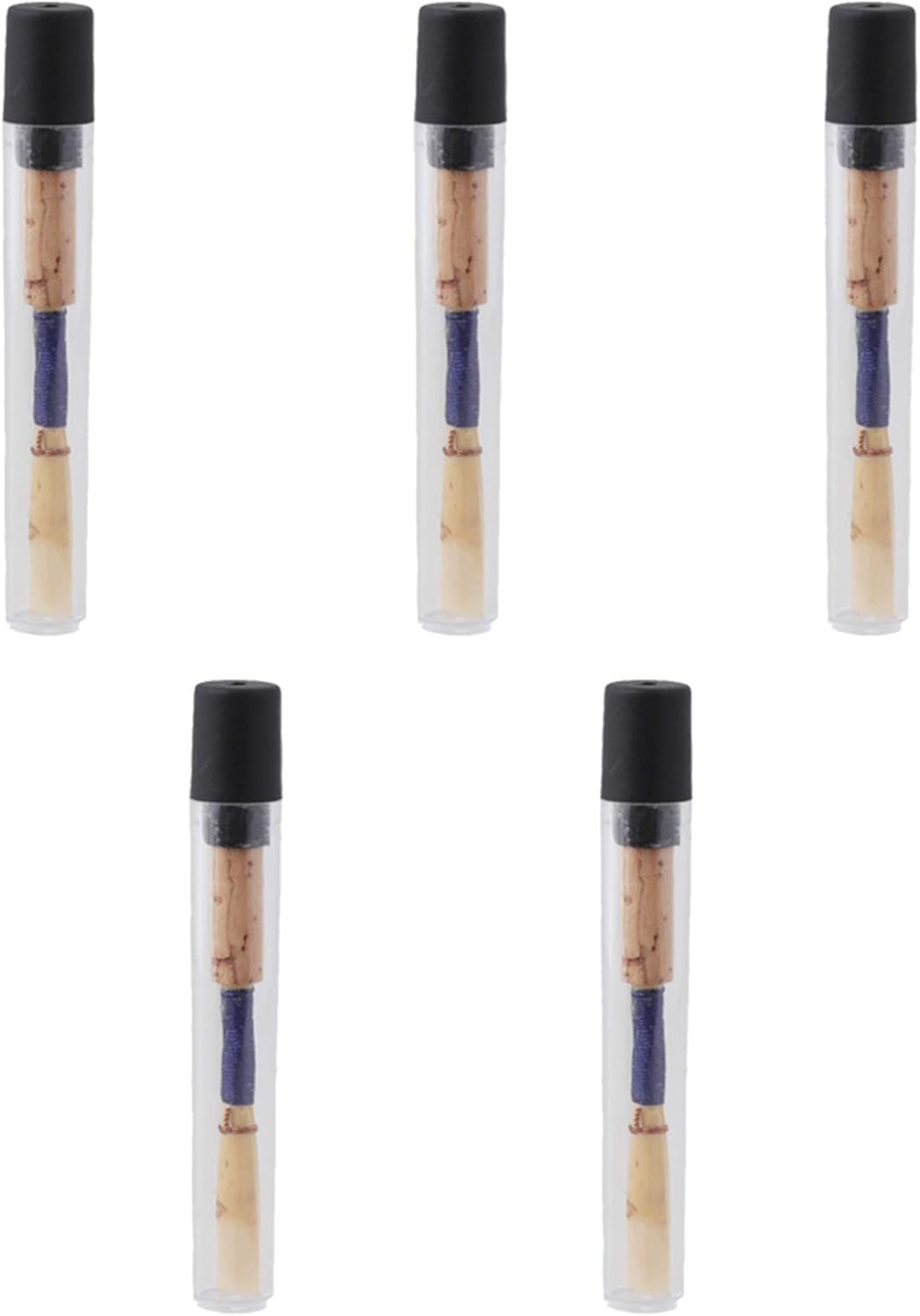 BQLZR Oboe Reeds Cork Reed Strength Medium 2.5 Handmade Oboe Reed with Plastic Case Tube for Beginners Oboe Accessories Pack of 5