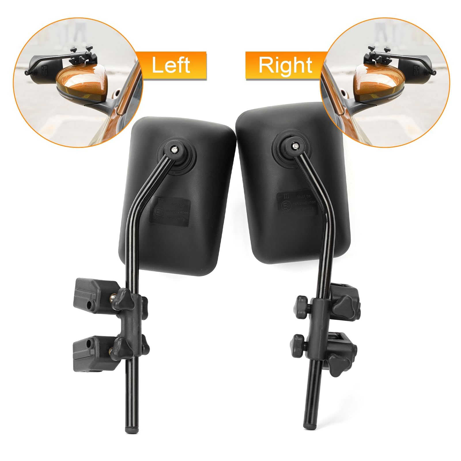 2 specchietti universali per roulotte e roulotte, regolabili a 360°, specchietti retrovisori esterni, per tutti i tipi di veicoli