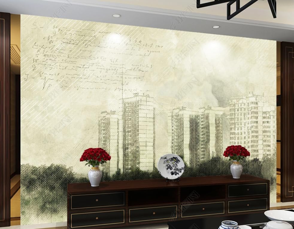 Poster Géant Mural Bâtiments pour une Décoration de Salon Moderne