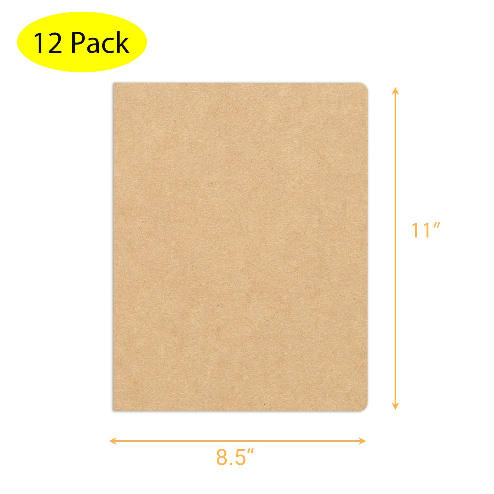 zmybcpack Confezione da 12 quaderni di carta con grafica grande, 21,5 x 27,9 cm, per viaggiatori, studenti universitari, ufficio, 60 pagine a griglia quadrata/30 fogli