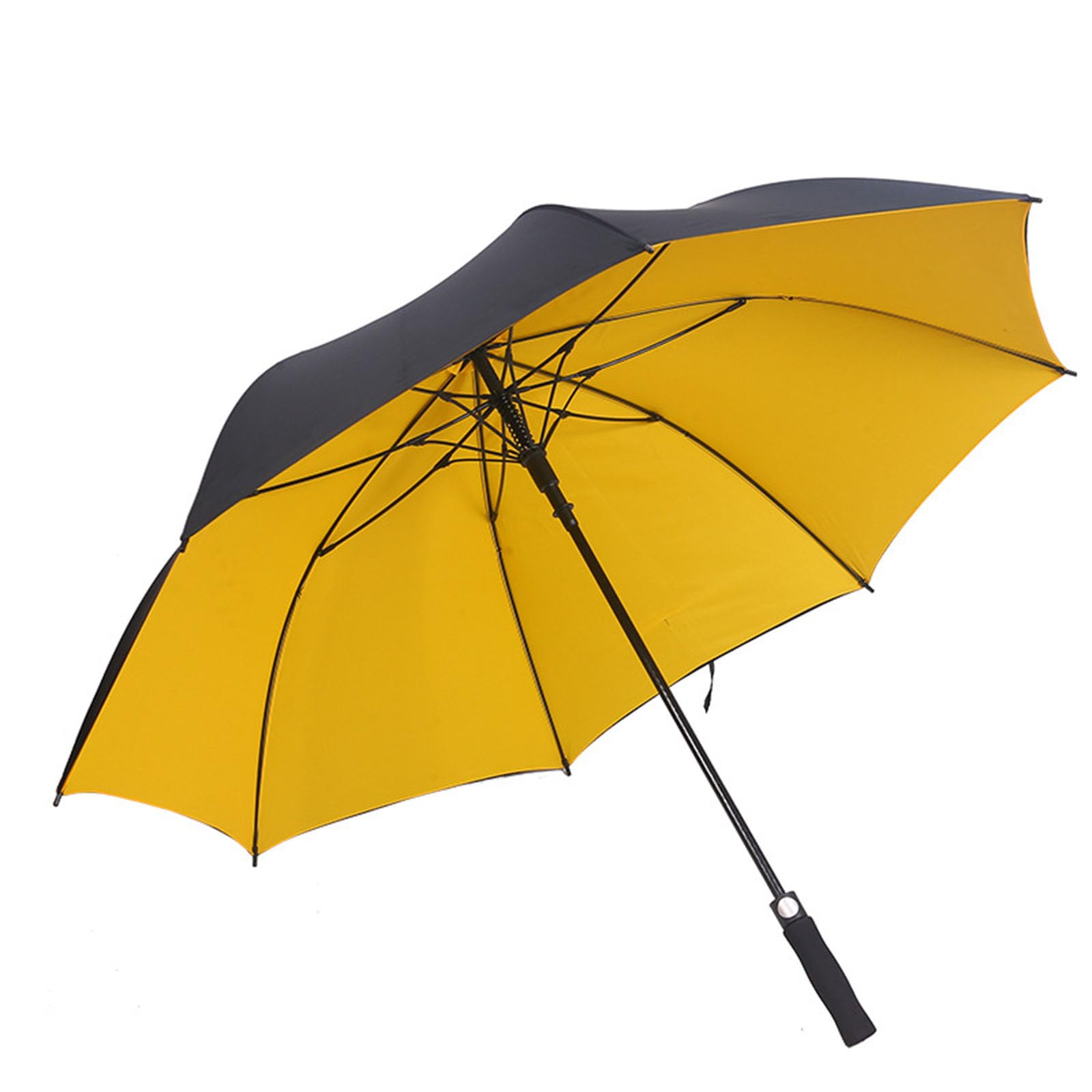 Solidny parasol golfowy z włókna węglowego, 30 cali, mocny parasol biznesowy z długim uchwytem, ​​automatyczne otwieranie, lekki i przenośny (yellow)