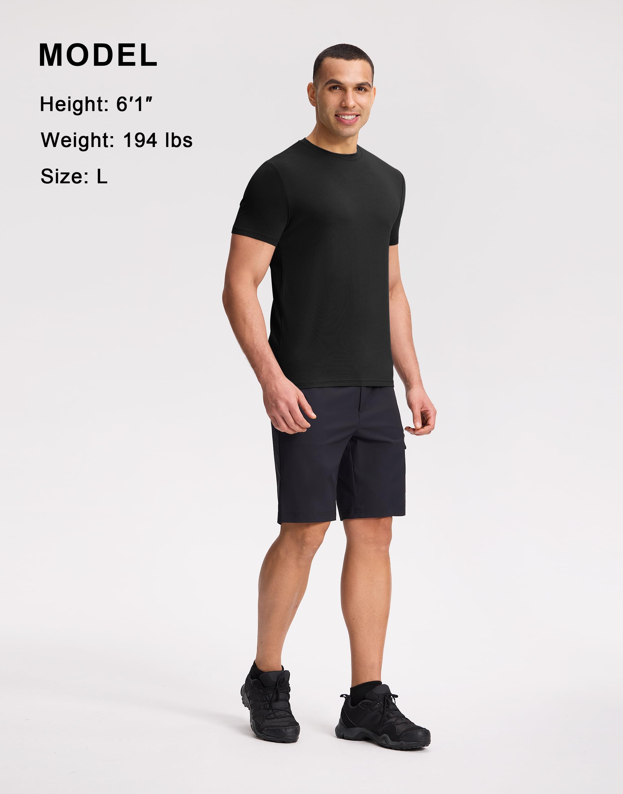 Pioneer Camp Camiseta de bambú para hombre, ultrasuave, color blanco, monocromo, camiseta para hombre, cuello redondo refrescante, camiseta básica casual