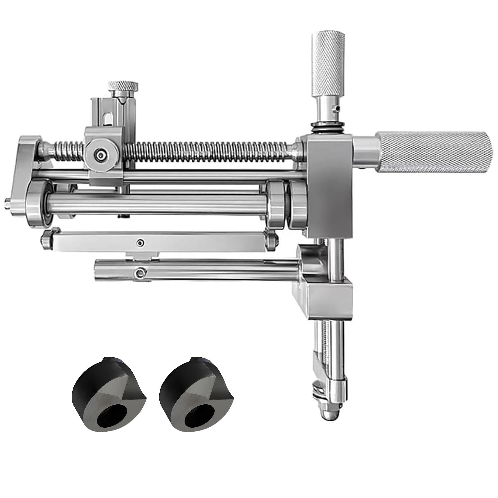 Rascador manual giratorio de tubos, cepilladora de bordes de tubería de polietileno de aleación de aluminio con 2 cabezales de corte de repuesto, calibre 63-400 mm, para mantenimiento de construcción