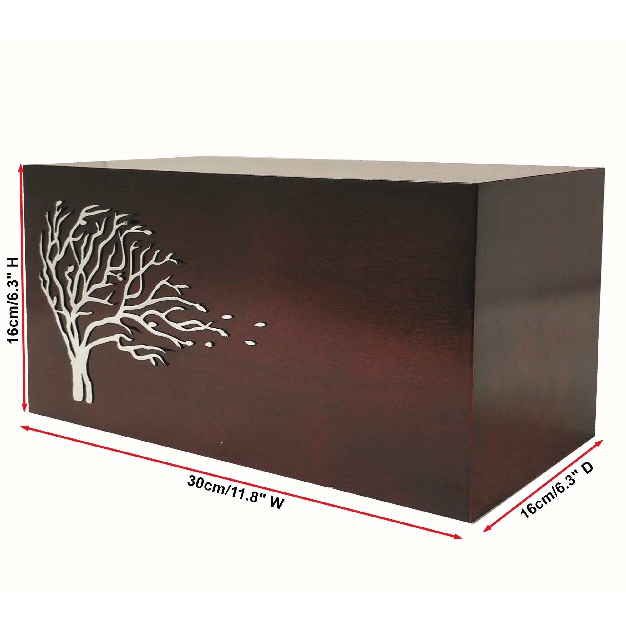 Artistic Adult Cremation Urn for Ashes Funeral urn Unique Memorial with Tree (Mahogany)