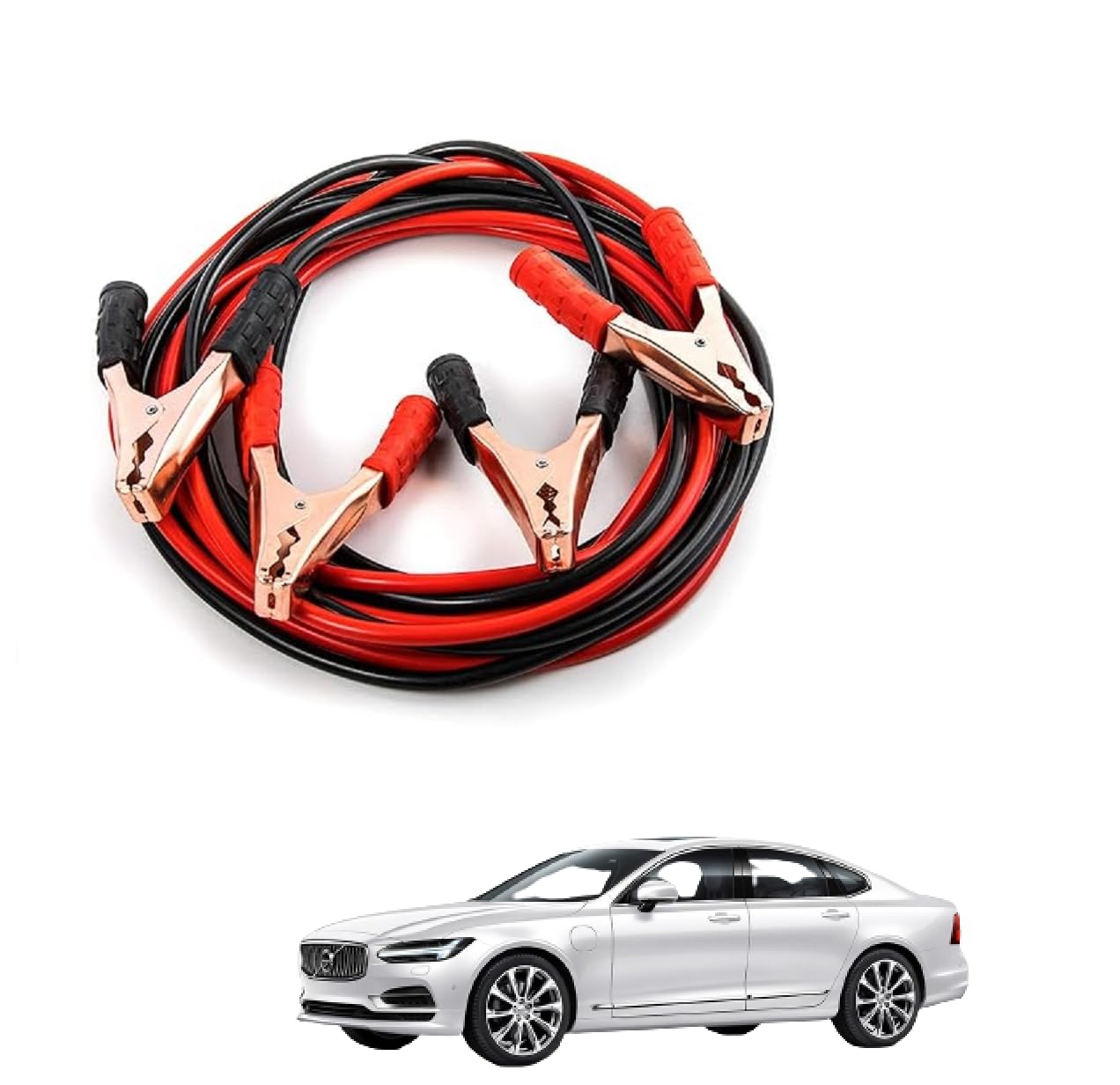 Kozdiko Heavy Duty Auto Jumper Cable Battery Booster Wire Clamp with Alligator Wire Emergency Car Battery Charging Booster Cables Compatibile with Volvo S90-image-44