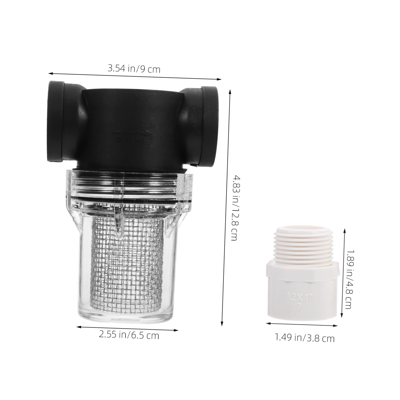 ULTECHNOVO 3pezzi Filtro Strainer Per Pompa Portatile Di Filtrazione Per Irrigazione Giardino Rimuove Detriti Per Pulita e Sicura Design Compatto e Resistente All Uso Quotidiano